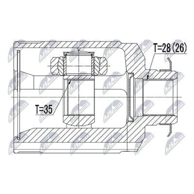 Image of Joint Kit, drive shaft NTY NPW HY 524