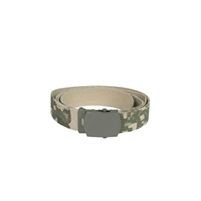 Image of Mil tec White, 100% cotton webbing US trouser belt with silver coloured metal buckle.