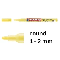 Image of edding 751 Gloss Paint Marker pastel yellow 10 Markers Round Tip 1 2 mm Pen for Glass, Pebbles, Wood, Plastic, paper Waterproof, high coverage