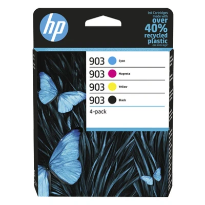 Image of HP 6ZC73AE 903 Original Ink Cartridges, Black/Cyan/Magenta/Yellow, Multipack, 4 Count (Pack of 1), Packaging May Vary