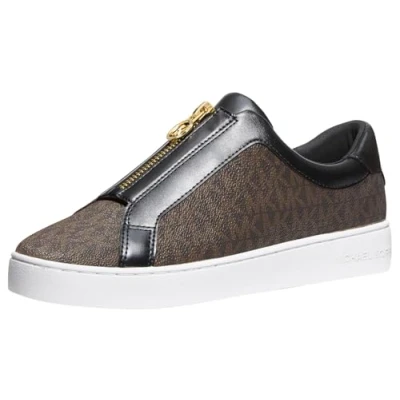 Image of Michael Kors Keaton ZIP SLIP ON Trainers, Women&#039;s, Size: 7, Brown Pu