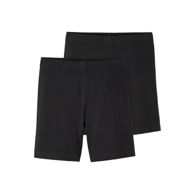 Image of Name it Nkfvivian Solid PACK OF 2 Shorts for kids, Size: 1.5 2y, Black
