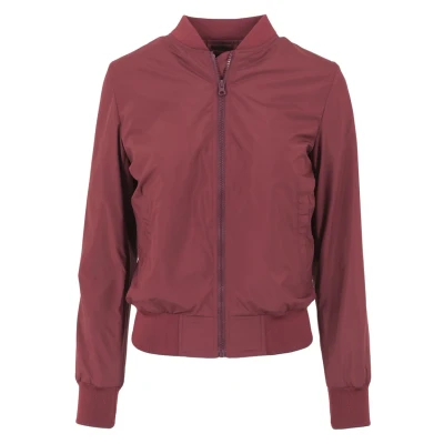 Image of Urban Classics Bomber Jacket, Women&#039;s, Size: Medium, Burgundy