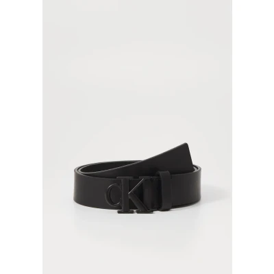 Image of Calvin Klein Jeans Round MONO Plaque BELT Belt, Men&#039;s, Size: 44, Black