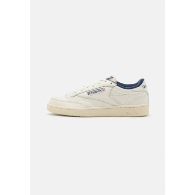 Image of Reebok Classic CLUB C 85 Vintage Unisex Trainers, Size: 3.5, Chalk/alabasterter/vector navy High quality imitation leather