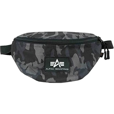 Image of Alpha Industries Print Waistbag Bum bag, Size: One Size, Black
