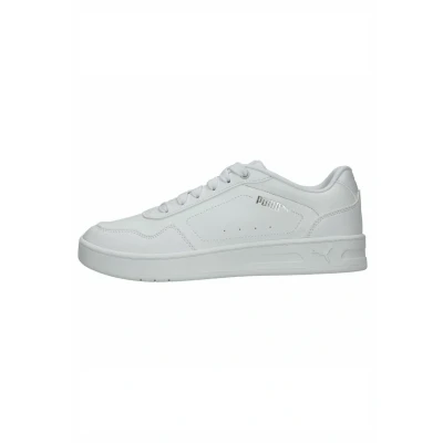 Image of Puma Women&#039;s Court Classy Sneaker, White Silver, 4 UK