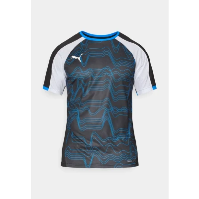 Image of Puma Individualliga Graphic Print Tshirt black whiteultra blue, Men&#039;s, Size: XL, Black/ white/ultra blue