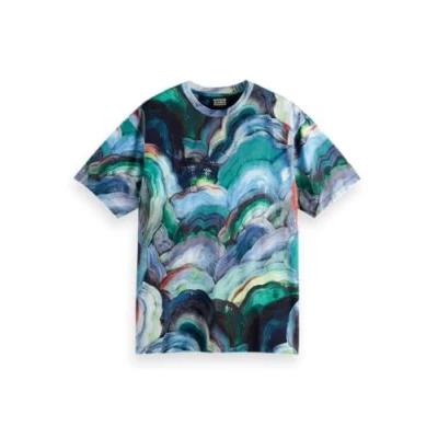 Image of Scotch &amp; Soda Digital Print Tshirt, Men&#039;s, Size: Large, Multi colour