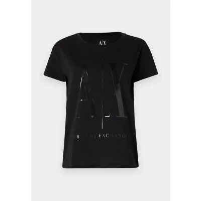 Image of Armani Exchange Print Tshirt, Women&#039;s, Size: XS, Black