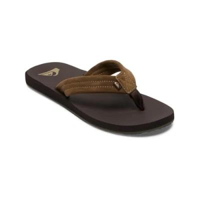 Image of Quiksilver Carver CORE Tbar sandals brown, Men&#039;s, Size: 10, Brown Suede