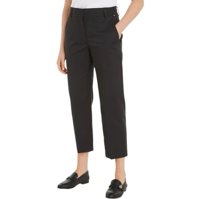 Image of Tommy Hilfiger SLIM Straight Trousers, Women&#039;s, Size: 14, Black