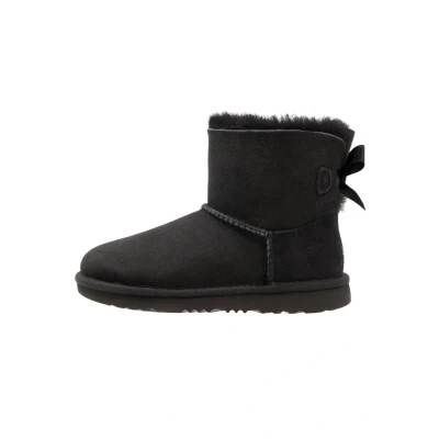 Image of UGG Unisex Kids Mini Bailey Bow Ii Classic Boot, Black, 3 UK