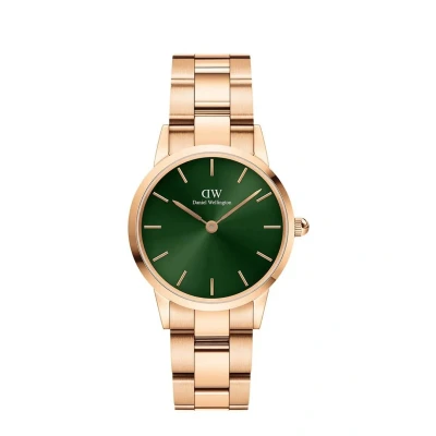 Image of Daniel Wellington Iconic LINK Emerald Watch Rose goldcoloured, Size: 36, gold coloured