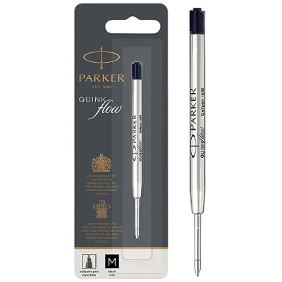 Image of Parker Ballpoint Pen Refill Medium Tip Black QUINKflow Ink 1 Count