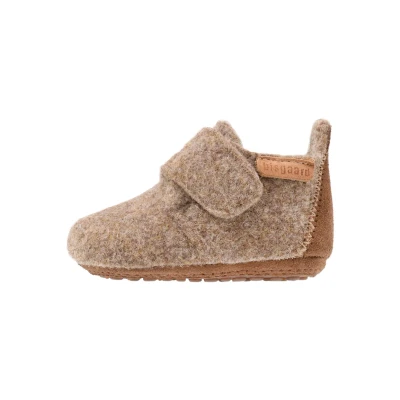Image of Bisgaard Unisex Slippers for kids, Size: 7K, Camel Leather and textile