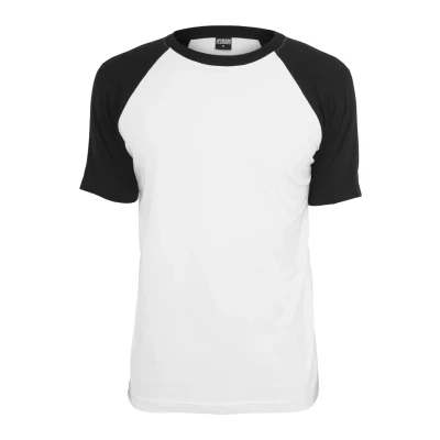 Image of Urban Classics Raglan Contrast Print Tshirt, Men&#039;s, Size: Medium, White/black