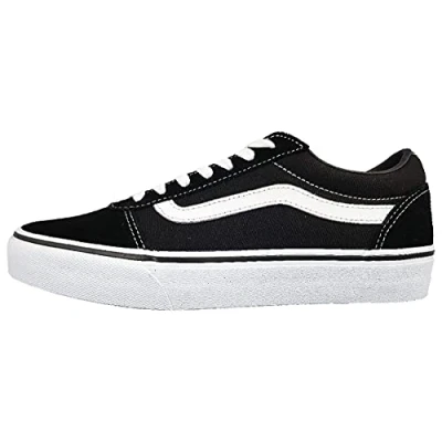 Image of Vans Men&#039;s Ward Suede/Canvas` Sneaker, Suede Canvas Black White, 8.5 UK