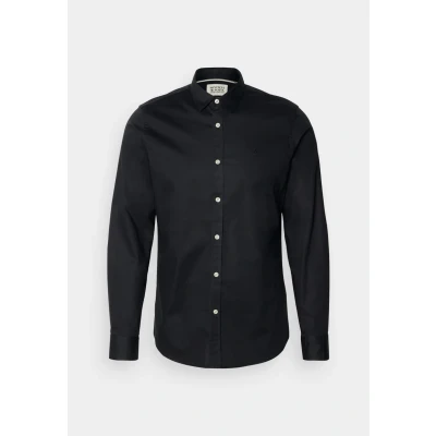Image of Scotch &amp; Soda Men&#039;s Core Poplin Solid Shirt, Black, S