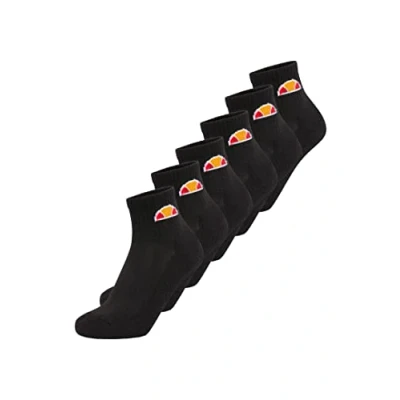 Image of Ellesse Rilla Socks Unisex 6 PACK Socks, Size: 3 5.5, Black