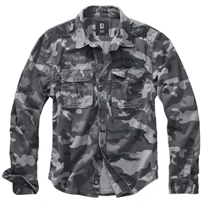 Image of Brandit Vintage Shirt, Men&#039;s, Size: XXL, Grey camouflage