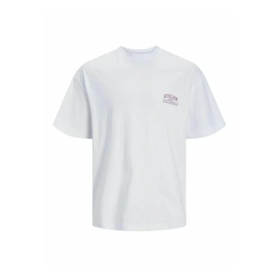 Image of Jack &amp; Jones Jorsantorini BACK SS CREW NECK Print Tshirt, Men&#039;s, Size: Medium, Bright white