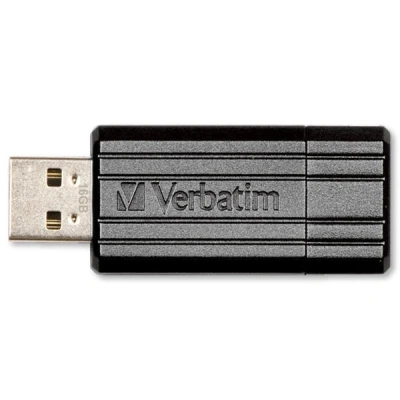 Image of Verbatim 49065 64GB Pinstripe USB Drive Black
