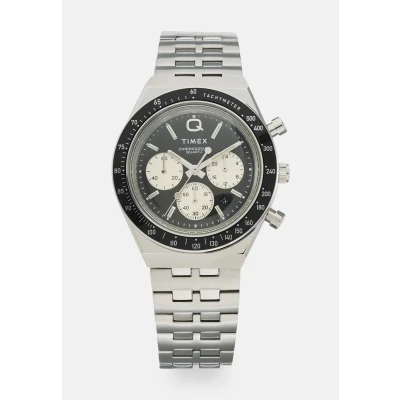 Image of Timex Q Chronograph watch silvercoloured, Size: One Size, Silver coloured