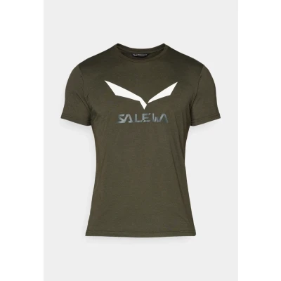 Image of Salewa Solidlogo DRY Sports Tshirt, Men&#039;s, Size: XL, Dark olive
