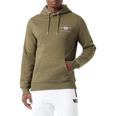 Image of GANT Medium Archive Shield Hoodie Sweatshirt, Men&#039;s, Size: Small, Grün