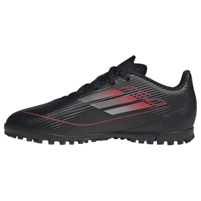 Image of adidas Performance F50 CLUB TF Unisex Astro turf trainers for kids, Size: 5.5, Core black/iron metallic/lucid red Synthetics