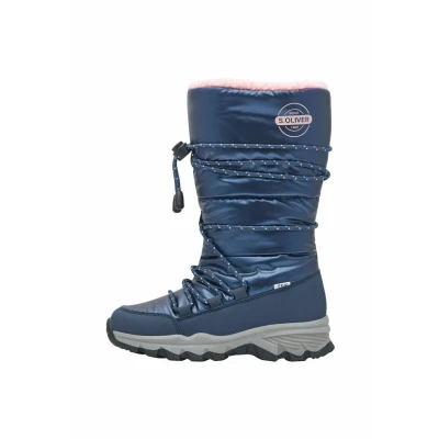 Image of s.Oliver Laceup boots for kids, Size: 2, Navy comb Textile/synthetics