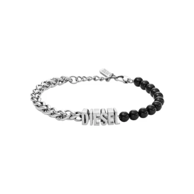 Image of Diesel FONT Bracelet silvercoloured, Men&#039;s, Size: One Size, Silver coloured