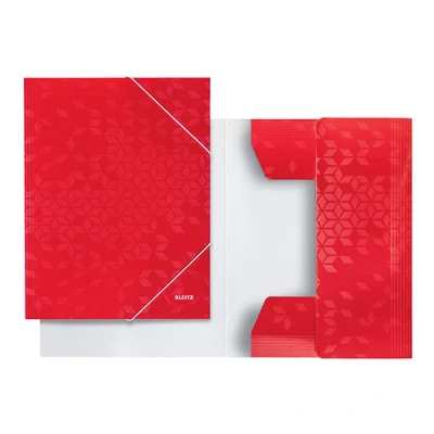 Image of Leitz Wow 39820026 3 Flap Folder with Elasticated Closure and Cardboard Elastic Red