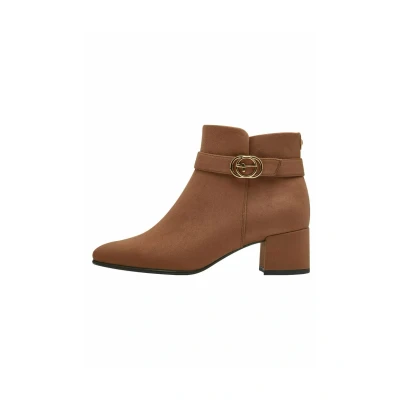 Image of Tamaris Cowboy/biker ankle boot, Women&#039;s, Size: 3.5, Cognac Textile
