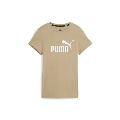 Image of Puma LOGO TEE Print Tshirt, Women&#039;s, Size: Small, Beige