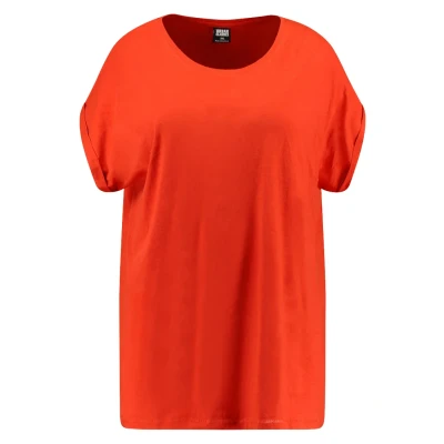 Image of Urban Classics Curvy Ladies Extended Shoulder TEE Basic Tshirt, Women&#039;s, Size: Medium, Bloodorange