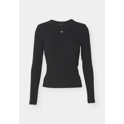 Image of Tommy Jeans SLIM Essential Long sleeved top, Women&#039;s, Size: XXS, Black