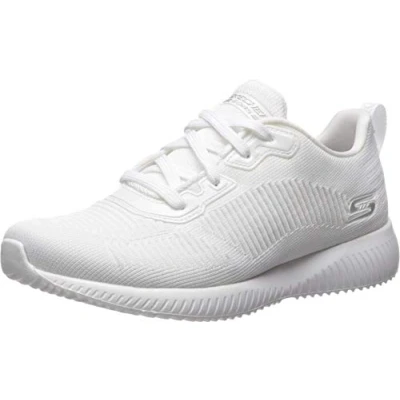 Image of Skechers Sport BOBS Squad Trainers, Women&#039;s, Size: 5.5, White Textile