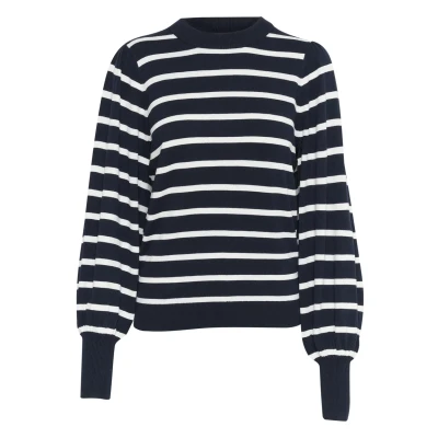 Image of Kaffe MALA Jumper Midnight marine chalk stripe, Women&#039;s, Size: Large, stripe