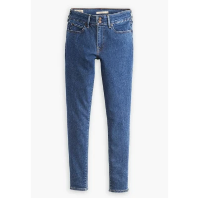 Image of Levi&#039;s 711 Double Button Jeans Skinny Fit, Women&#039;s, Size: 24x28, Blue wave rinse