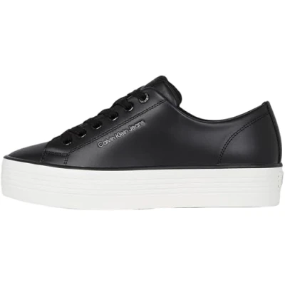 Image of Calvin Klein Jeans BOLD Trainers, Women&#039;s, Size: 5, Black/bright white Leather