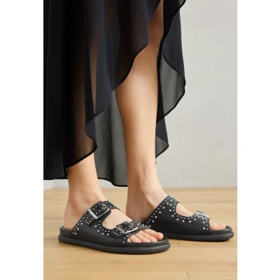 Image of Tamaris Damen Pantolette Synthetik Modischer Schuh; BLACK, EU 36