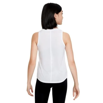 Image of Nike Performance DF ONE TANK Unisex Top for kids, Size: 6 8y, White/black