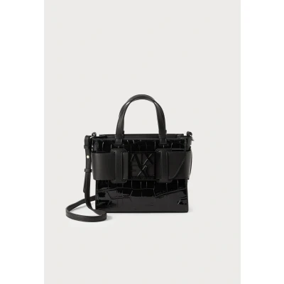 Image of Armani Exchange Medium Shopping BAG Handbag, Women&#039;s, Size: One Size, Black