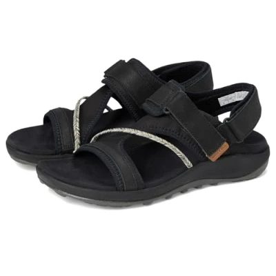Image of Merrell Terran 4 Backstrap Walking sandals, Women&#039;s, Size: 5, Black Leather and textile