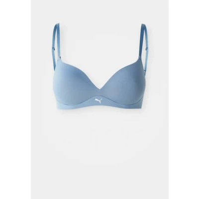Image of Puma Women SOFT Padded BRA Tshirt bra, Women&#039;s, Size: 36C, Dusk blue