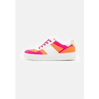 Image of Marco Tozzi Trainers, Women&#039;s, Size: 8, White/pink Imitation leather/ textile