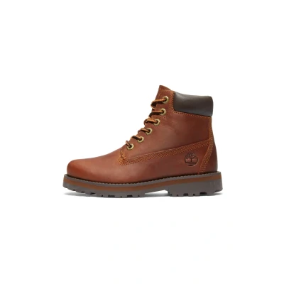 Image of Timberland Courma KID Traditional 6IN Laceup ankle boots for kids, Size: 2.5/3, Cognac Nubuck
