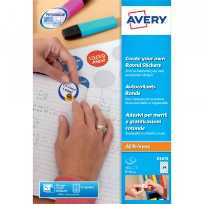 Image of Avery Zweckform E3613 Circles Stickers for Self Printing